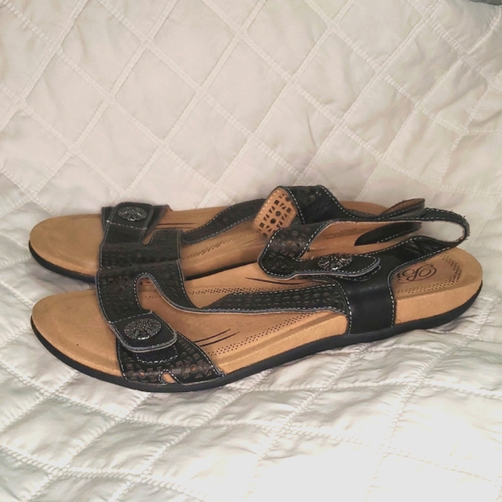 Biza Sandals Lucy Black 39 Womens Adjustable Straps